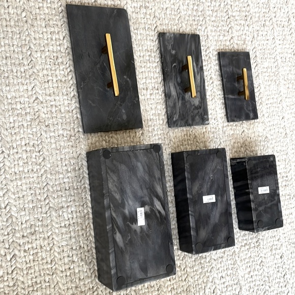 VIVIAN LUNE HOME Black Marble Box
with Goldtone Handle - Set of 3. Never used . - Picture 6 of 6